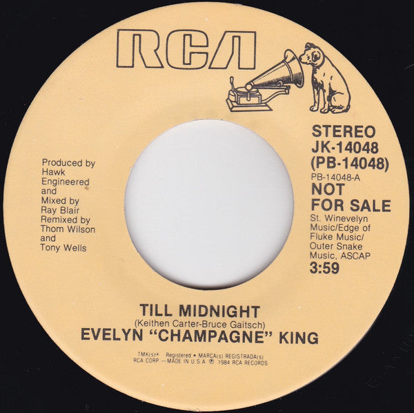 Evelyn King : Till Midnight (7", Single, Promo)
