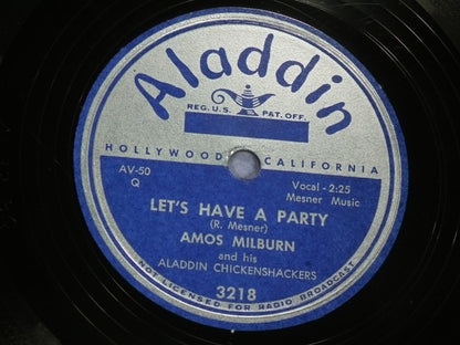 Amos Milburn And His Aladdin Chickenshackers : Good, Good, Whiskey / Let's Have A Party (10")