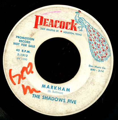 The Shadows Five : Markham / Twistin' Shadows (7", Single, Promo)