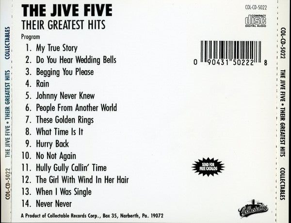 The Jive Five : Their Greatest Hits (CD, Comp, RE, RP)