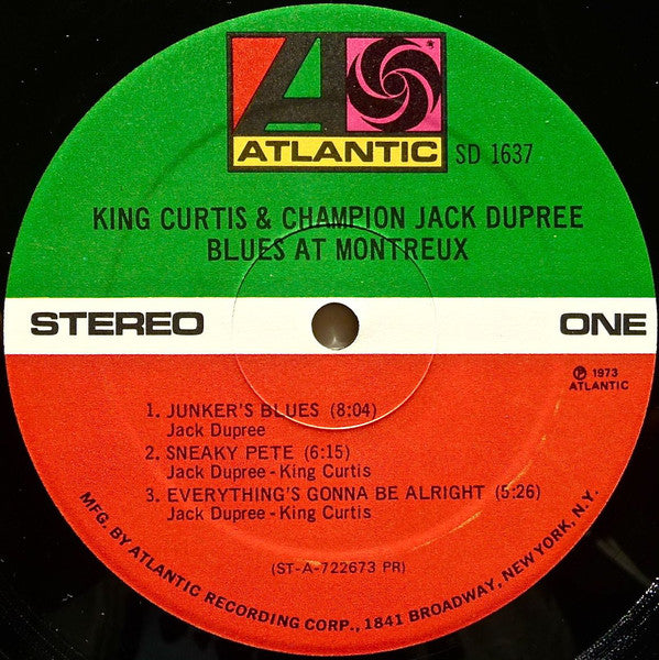 King Curtis & Champion Jack Dupree : Blues At Montreux (LP, Album, PR )