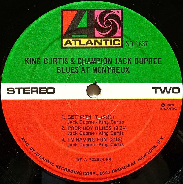 King Curtis & Champion Jack Dupree : Blues At Montreux (LP, Album, PR )