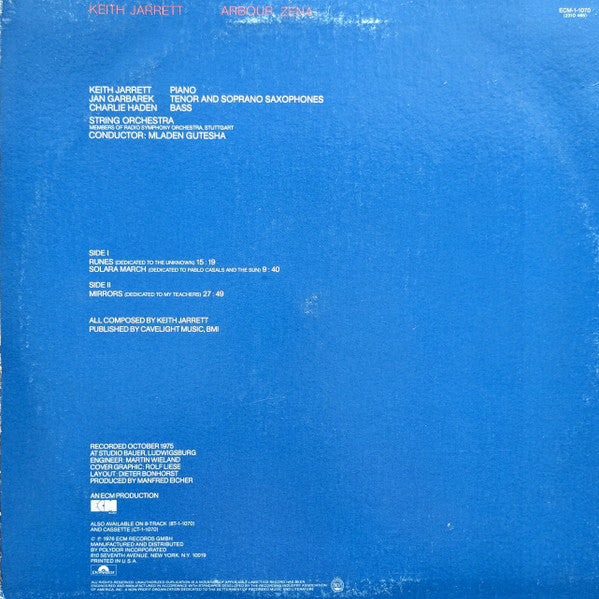 Keith Jarrett : Arbour Zena (LP, Album)