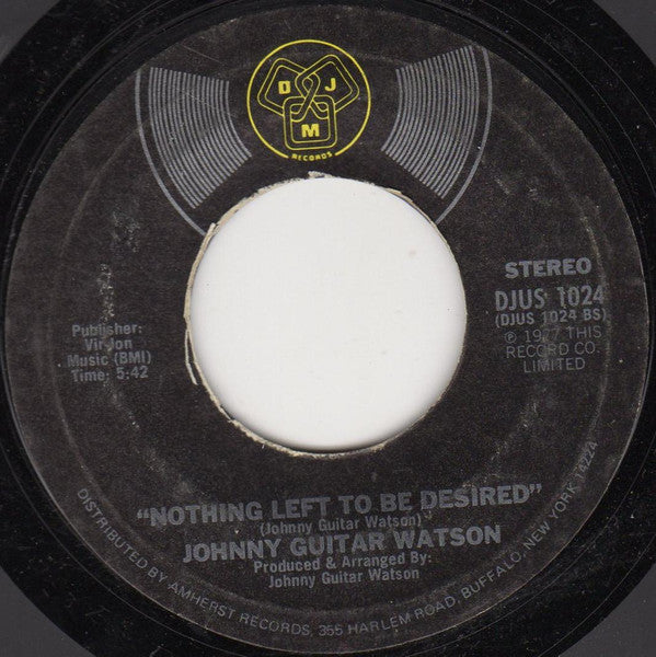 Johnny Guitar Watson : A Real Mother For Ya (7", Styrene, Ter)