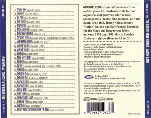 Googie Rene Combo : The Best Of The Googie Rene Combo Wham Bam! (CD, Comp)