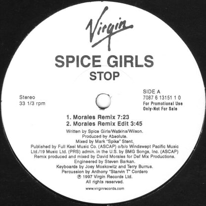 Spice Girls : Stop (12", Promo)