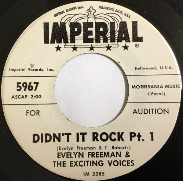 Evelyn Freeman And The Exciting Voices : Didn't It Rock Pt. 1 / Didn't It Rock Pt. 2 (7", Single, Promo)