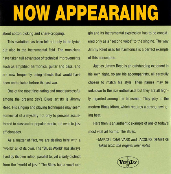 Jimmy Reed : Now Appearing (CD, Album, RE)
