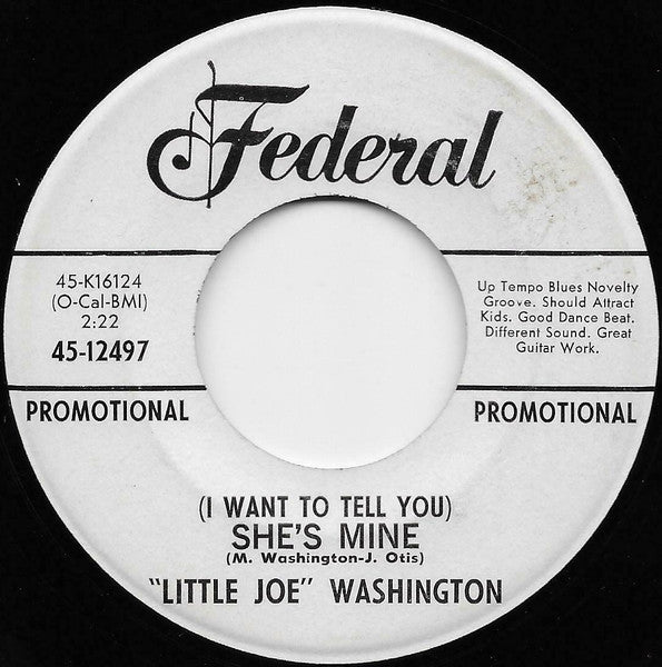 Little Joe Washington : Someone Loves Me / (I Want To Tell You) She's Mine (7", Promo)