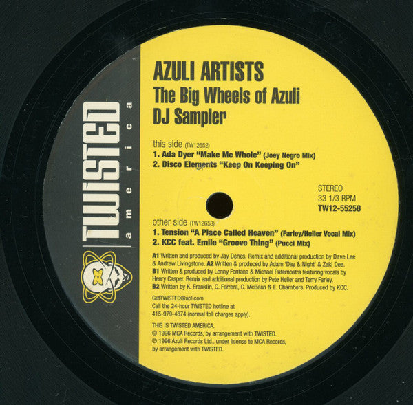 Various : Azuli Artists - The Big Wheels Of Azuli DJ Sampler (12", Smplr)