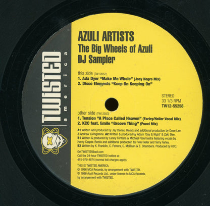 Various : Azuli Artists - The Big Wheels Of Azuli DJ Sampler (12", Smplr)