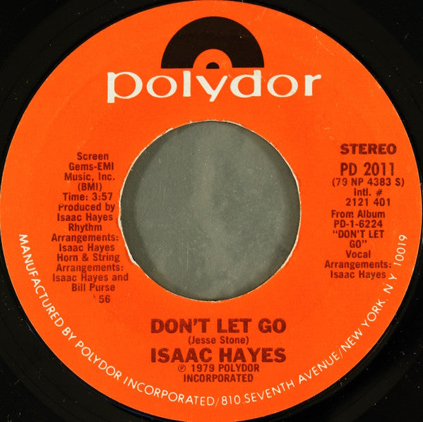 Isaac Hayes : Don't Let Go (7", Styrene, 56 )