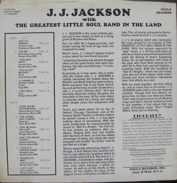 J.J. Jackson With The Greatest Little Soul Band In The Land : But It's Alright (LP, Album, Mono, Promo)