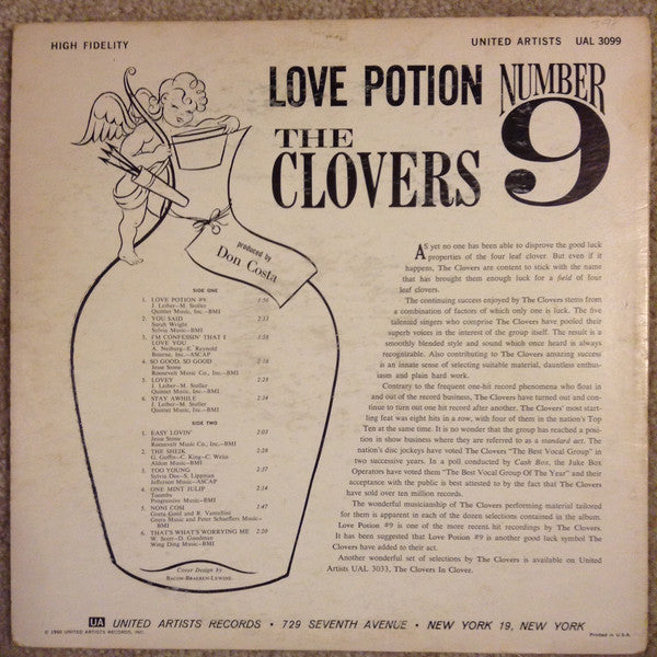 The Clovers : Love Potion Number 9 (LP, Album, Mono)