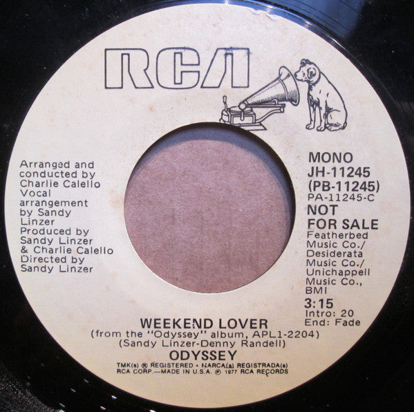 Odyssey (2) : Weekend Lover (7", Single, Mono, Promo, Styrene)