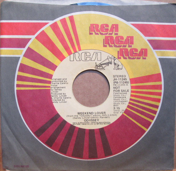 Odyssey (2) : Weekend Lover (7", Single, Mono, Promo, Styrene)