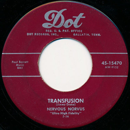 Nervous Norvus : Transfusion (7", Single, Ind)