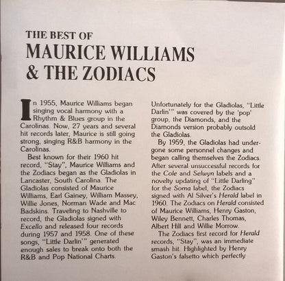 Maurice Williams & The Zodiacs : The Best Of Maurice Williams & The Zodiacs (CD, Comp)