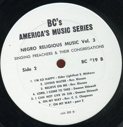 Various : Negro Religious Music Vol. 3 - Singing Preachers And Their Congregations (LP, Comp)