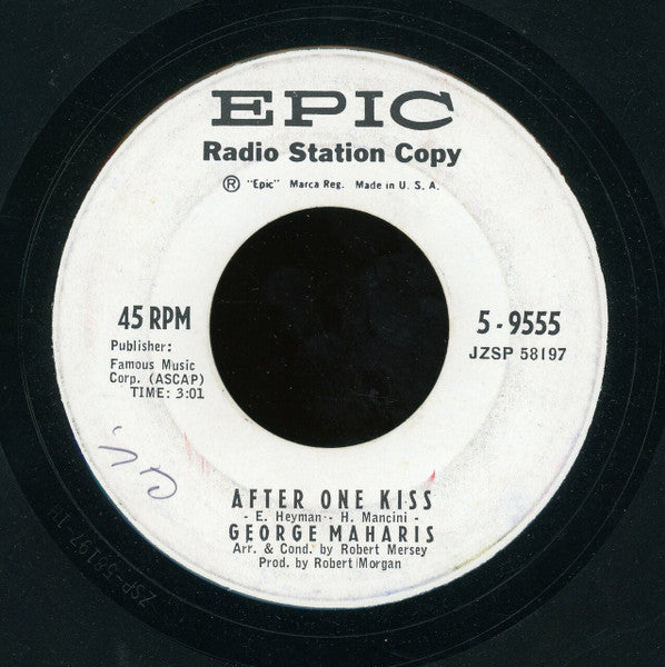 George Maharis : Baby Has Gone Bye Bye / After One Kiss (7", Promo)