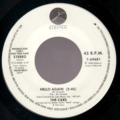 The Cars : Hello Again (7", Single, Promo, Spe)