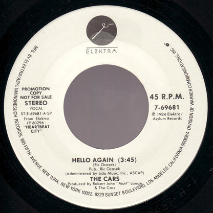The Cars : Hello Again (7", Single, Promo, Spe)
