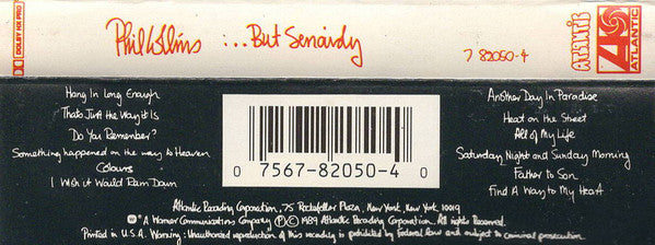 Phil Collins : ...But Seriously (Cass, Album, SR)