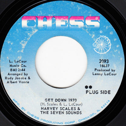 Harvey Scales & The Seven Sounds : Get Down 1970 / Funky Football (7", Single, Promo, Styrene)