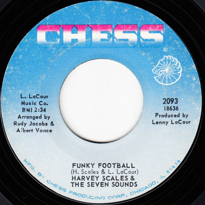 Harvey Scales & The Seven Sounds : Get Down 1970 / Funky Football (7", Single, Promo, Styrene)