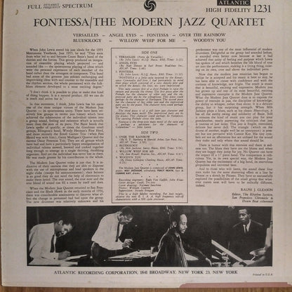 The Modern Jazz Quartet : Fontessa (LP, Album, Mono, RE)