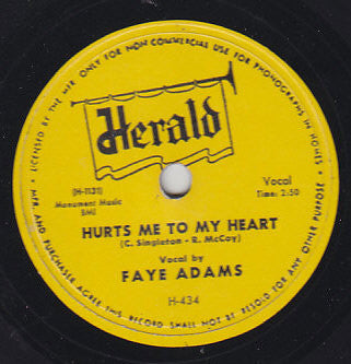 Faye Adams : Ain't Gonna Tell / Hurts Me To My Heart (Shellac, 10", Single)