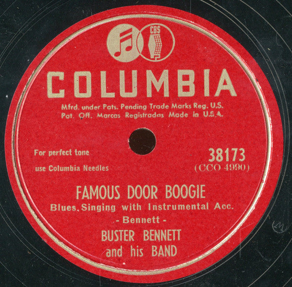 Buster Bennett And His Band : Famous Door Boogie / Three Different Women (Shellac, 10")