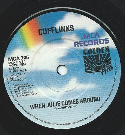 The Cuff Links : Tracy / When Julie Comes Around (7", Single, RP)