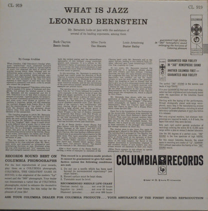 Leonard Bernstein : What Is Jazz (LP, Album, Mono)