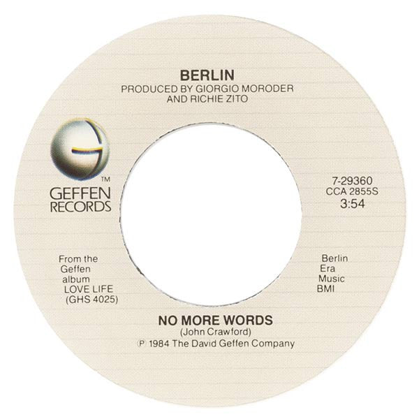 Berlin : No More Words (7", Single, Jac)