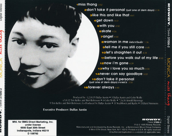 Monica : Miss Thang (CD, Album, Club)