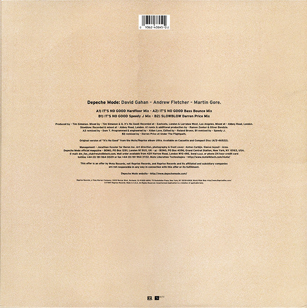 Depeche Mode : It's No Good (12", Maxi)