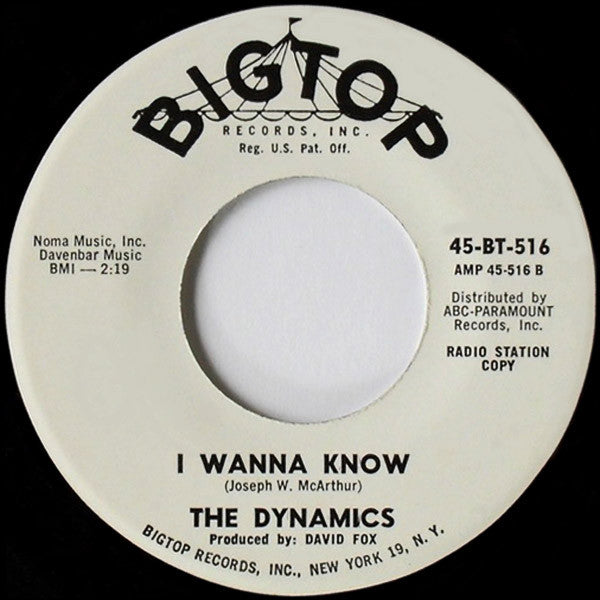 The Dynamics : And That's A Natural Fact / I Wanna Know (7", Single, Promo)