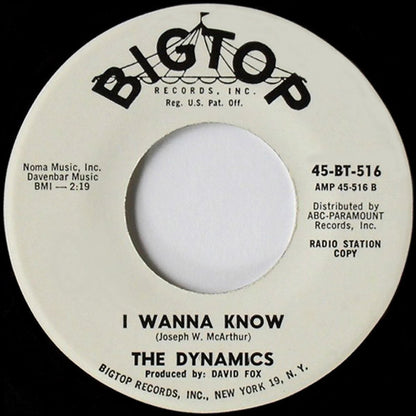 The Dynamics : And That's A Natural Fact / I Wanna Know (7", Single, Promo)