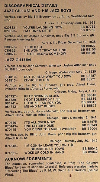 Jazz Gillum : Got To Reap What You Sow (LP, Comp, Mono)