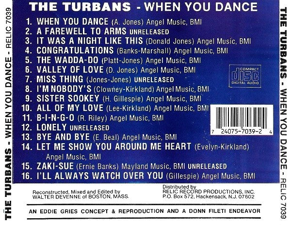 The Turbans : When You Dance (CD, Comp)