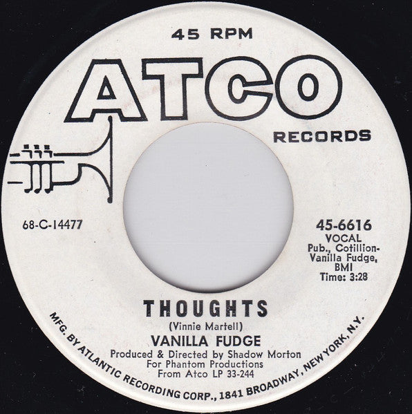 Vanilla Fudge : Take Me For A Little While / Thoughts (7", Single, Mono, Promo)