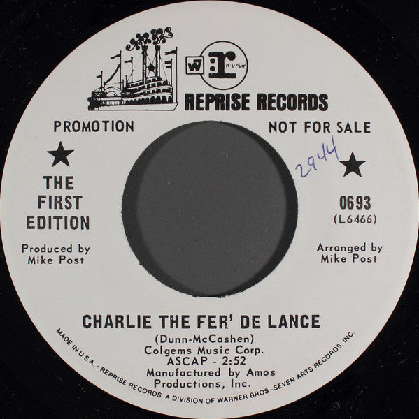 Kenny Rogers & The First Edition : Charlie The Fer' De Lance (7", Promo)