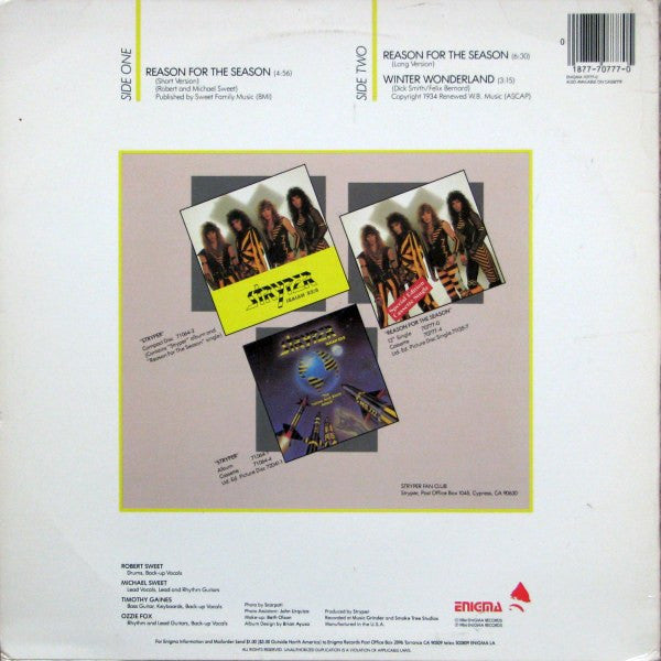 Stryper : Reason For The Season (12")