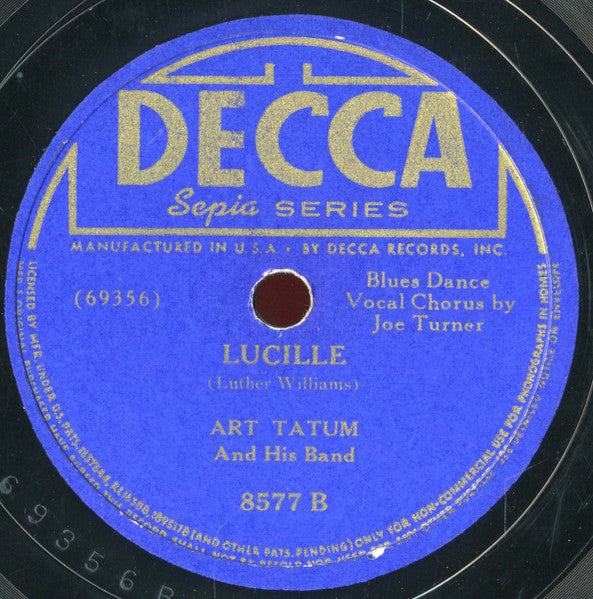Art Tatum And His Band : Rock Me Mama / Lucille (Shellac, 10")