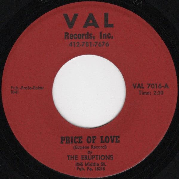 The Eruptions (3) : Price Of Love / Whispers Getting Louder (7")