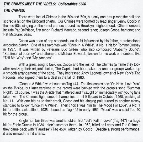 The Chimes (2) Meet The Videls : The Chimes Meet The Videls (CD, Comp)