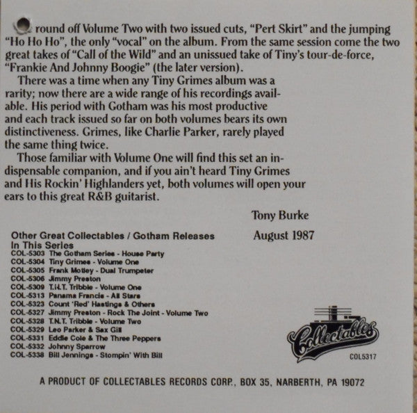 Tiny Grimes And His Rocking Highlanders : Volume Two (CD, Album, Comp)