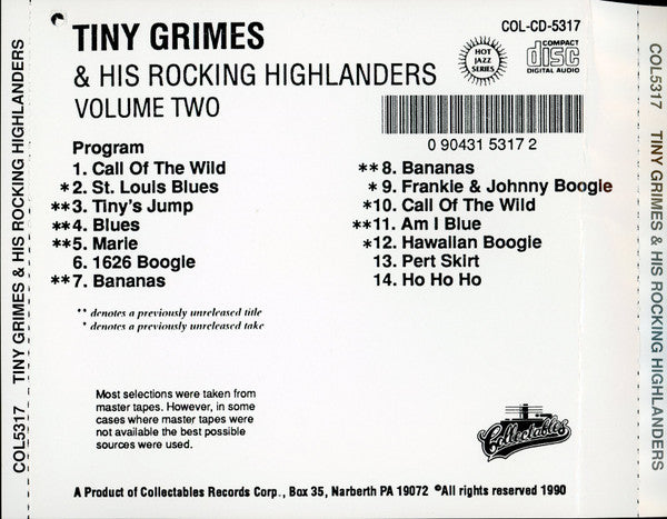 Tiny Grimes And His Rocking Highlanders : Volume Two (CD, Album, Comp)