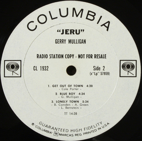 Gerry Mulligan : Jeru (LP, Album, Mono, Promo)